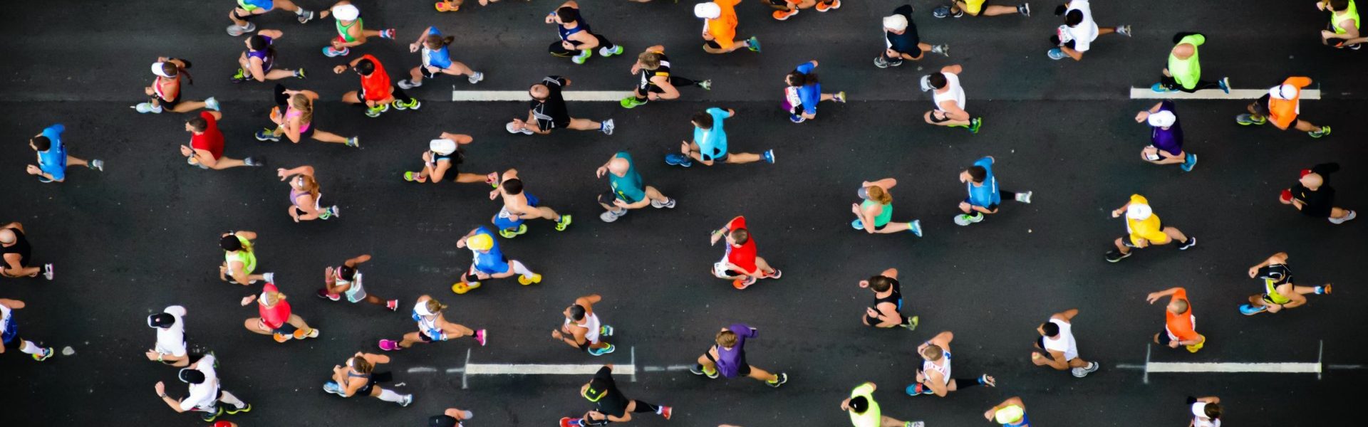overhead shot of marathon